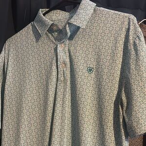 Ariat Men's Blue Patterned Button Down Shirt